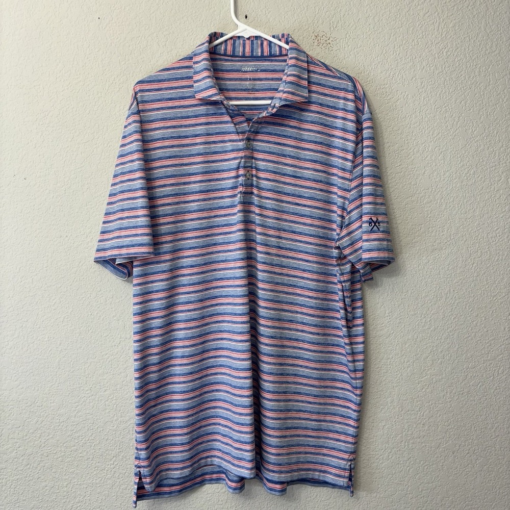 Johnnie-O Mens Gully Short Sleeve Prep-Formance Polo Shirt Size XL Multicolor